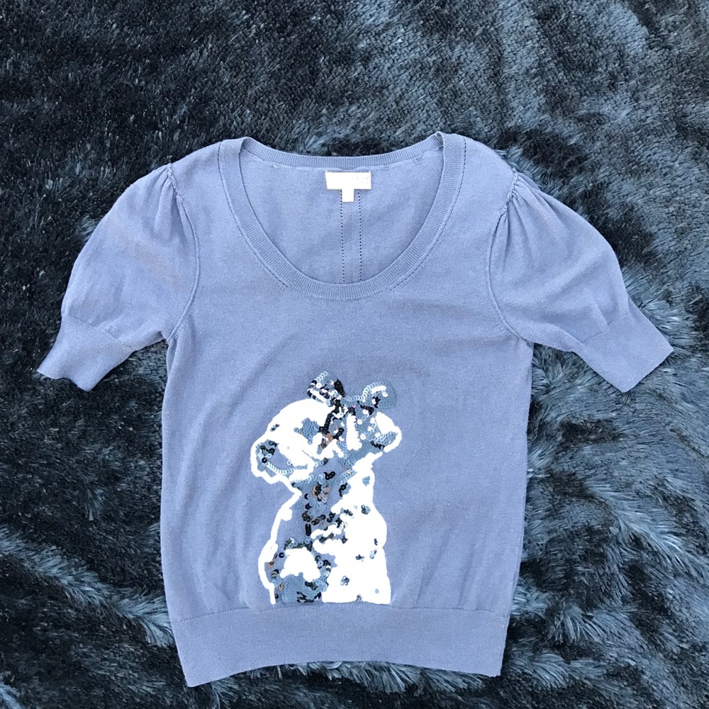 Princess Vera Wang grey sequins puppy sweater